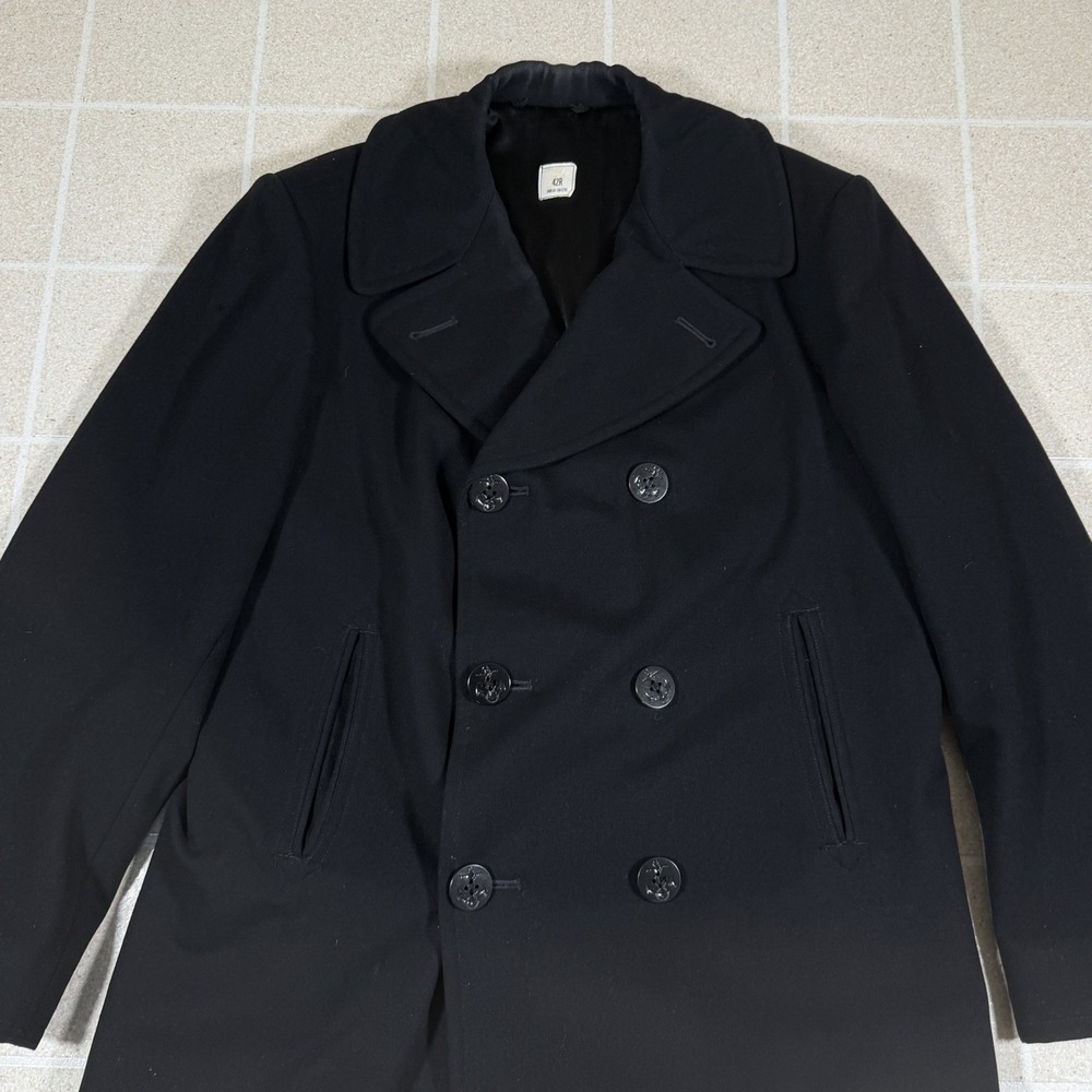 US Navy Pea Coat Mens 42R Sterlingwear Boston Wool USN Military Anchor Buttons - Picture 2 of 11
